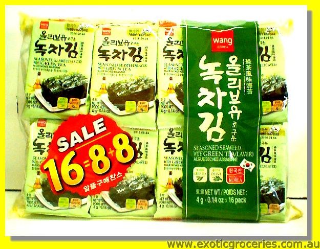 Seasoned Seaweed with Green Tea & Olive Oil 16packs