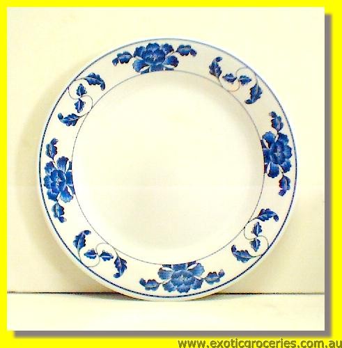 Blue Floral Melamine Plate 1009TB 9\"