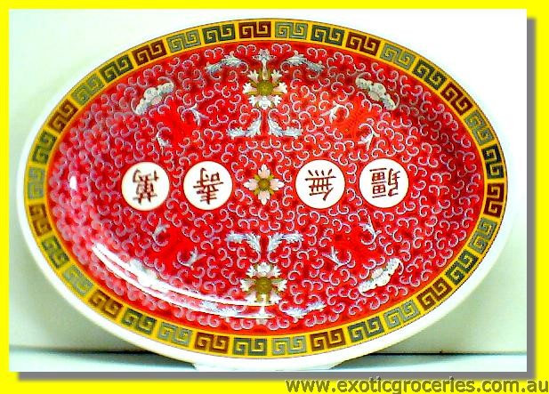 Red Melamine Oval Plate 14\" 2014