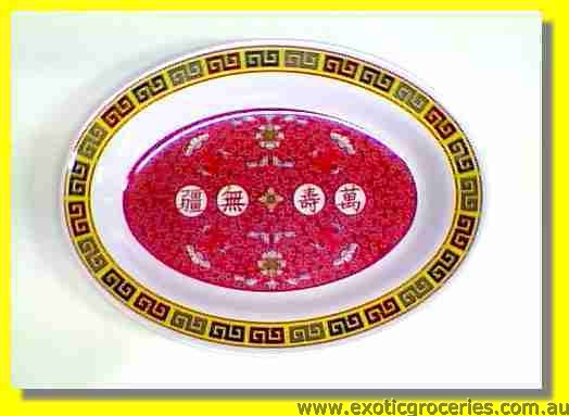 Red Melamine Oval Plate 9\" 2109