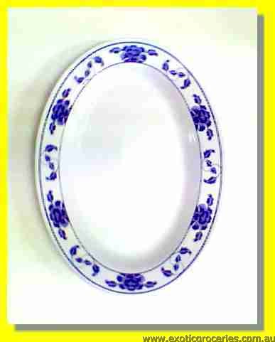 Blue Melamine Oval Plate 12\" 2112
