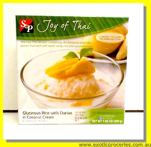 Frozen Glutinous Rice with Durian in Coconut Cream