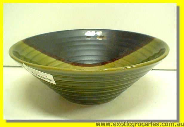 Japanese Style Green Bowl Ceramic 8\"