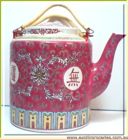 Red Longevity Tall Teapot #50