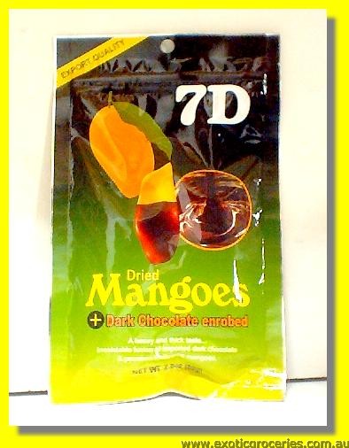 Dried Mangoes with Dark Chocolate Enrobed