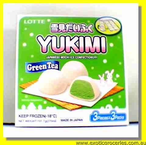 Frozen Japanese Mochi Ice Confectionery Green Tea Flavour 9pcs