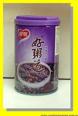 Congee with Purple Sweet Potato and Purple Rice