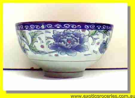 Ceramic Blue Floral Bowl 4.5"