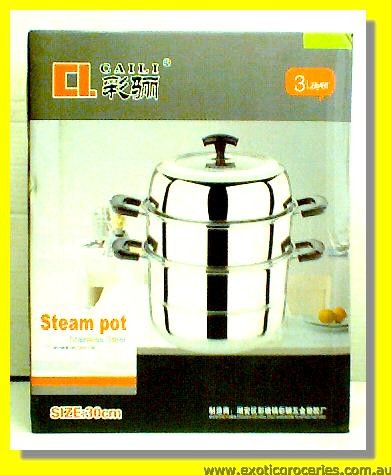 Stainless Steel 3 Tier Steam Pot 30cm (Heavy Duty)