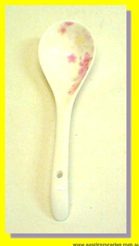 Pink Floral Large Spoon 9\"