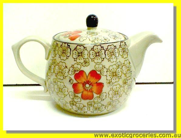 Japanese Style Red Blossom Teapot