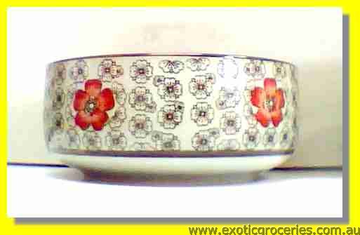 Japanese Style Red Blossom Bowl 8\"
