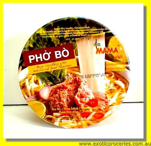 Instant Pho Bo Rice Noodles Bowl with Aritificial Beef Flavour