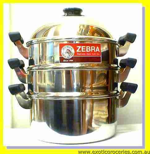 Stainless Steel Pot with Steamer 4pcs 30cm