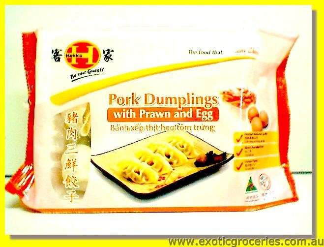 Pork Dumplings with Prawn & Egg