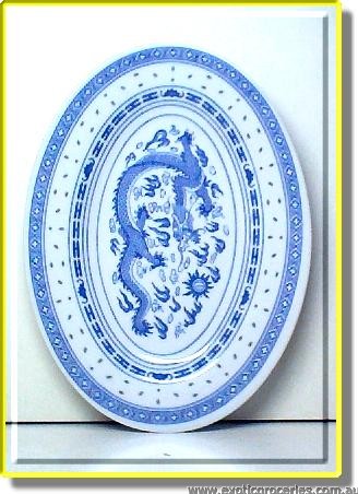 Blue Melamine Meitong Oval Plate 2008