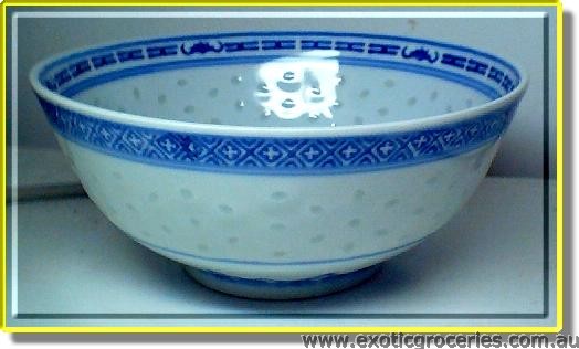 7" Bowl Blue Rice Pattern