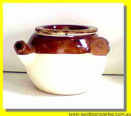 Medicine Pot 18cm Brown & White K811