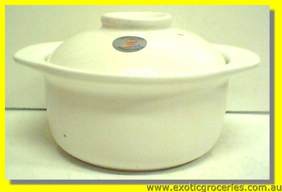 2 Handle Clay Pot White 20C MQA207