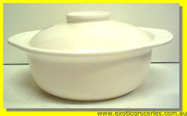 2 Handle Clay Pot White 26CM QA209