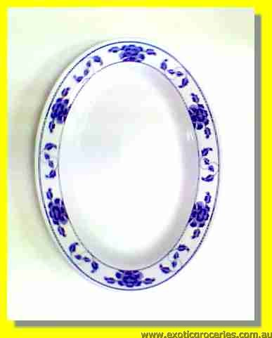 Blue Melamine Oval Plate 13" 2113