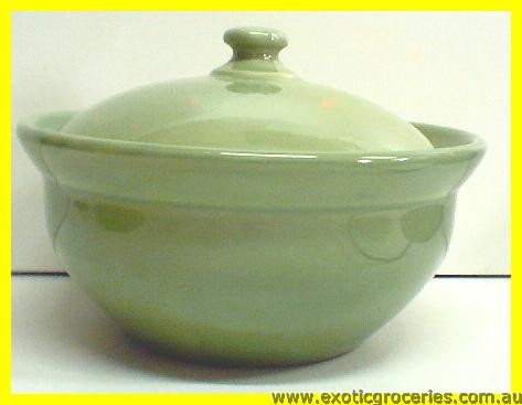 Green Bowl with Lid 6.5" ST001/7"