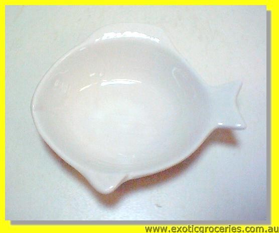 White Fish Shape Sauce Dish M403
