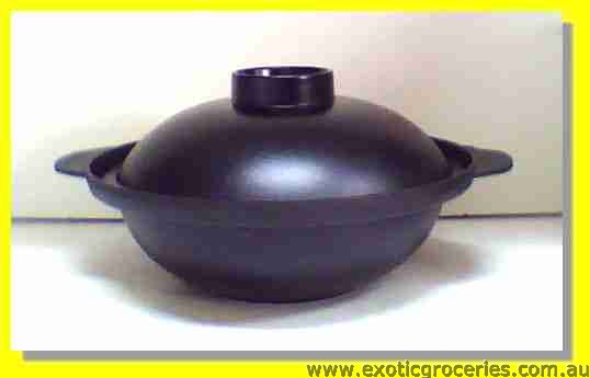 Black Steel Pot with Lid 7.5\"