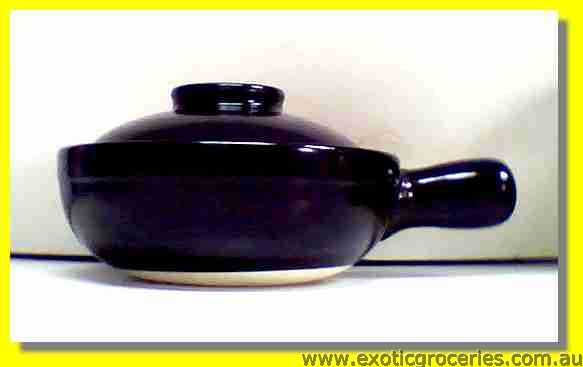 Black Single Handle Claypot 7"