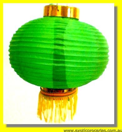 Lucky Green Plain Lantern 8\"