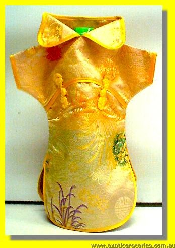 Chinese Embroidery Yellow Bottle Clothes for Wine 30 CM